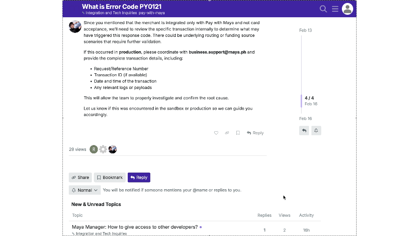 Replying to a topic in the Maya Developer Forum